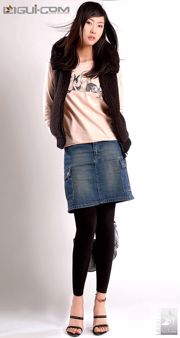 Model Zhang Di „Dżinsowa krótka spódniczka grająca elegancko” [Ligui LiGui] Zdjęcie pięknych nóg i nefrytowych stóp