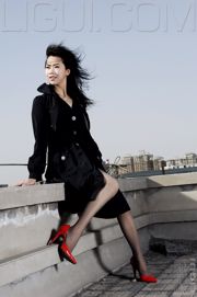 [丽柜LiGui] Model Cheng Hailun "Red and Black" Silk Foot Photo Picture