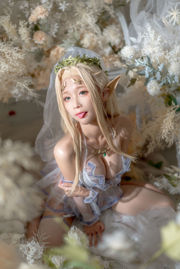 [Net Red COSER Photo] Anime Blogger Stupid Momo - biała suknia ślubna elfa